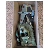 Box of Vintage Army Trucks, Tank, Ship