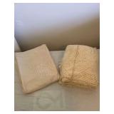 Vintage Bedspreads - Full/twin 1 Cream Crocheted and 1 from Japan Depicting a Junk