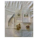Vintage Broaches and Earrings