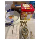 NEW IN BOX- 3 Sets of Microwave Plates, Brass Frames, Egg Extractor
