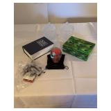 2 Covered Candy Dishes, Bag of Clips, Dictionary Lock Box with Key, Jewelry Box, Paper Weight