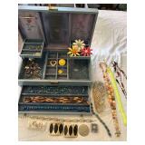 Vintage Jewelry Box and All Contents