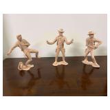 3 Vintage Louis Marx 6” Cowboy Figures
