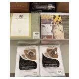 2 New Sets of King Size Sheets - Green and Tan Sets plus 2 White Pillow Cases