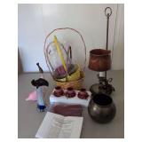 Misc Box Household Items, Vase, Lamp, Baskets, Dolphin