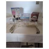New in Box 13 PCs Mug Tree, Acrylic Glass Set, Stock Pot Set, Grabber, 3 Over the Door Hangers