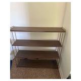 Wood Grain Vintage Metal Bookshelf 37”x 9”x 36” Tall