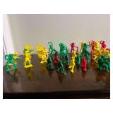 Collection of Vintage Plastic "Cowboys and Indians" Figures, likely from Tim Mee Toys.
