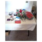 Misc Items for Christmas, Stuffed Toys, Phone Directory, Calculators, Clocks, Wrap Paper Storage