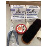 4 Yardley Soap, Shoe Shine Brush and New Nail Clippers