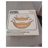 Pyrex 4 Pc Bowl Set, Unopened in Box