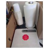 Paper Towel Holder, Bathroom Scales, Cup Dispenser