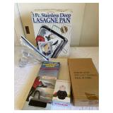 New Lasagna Set, Egg Slicer, Duster, Salt and. Pepper and Windshield Cover