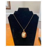 11.5in Beautiful Butterfly Cameo (1.5in) Necklace