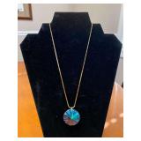 9in Necklace w/ Ocean Pendant (1.5in)