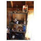 Metal Shelf (56"x30"x12") with all items included (Lights, Shop Light, Black & Decker Sander, Paint items etc.                                         **Buyer bring boxes to remove