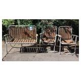 3 Pieces of outdoor chairs & bench