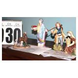 Bradford Exchange Thomas Kinkade Hawthorne Village Nativity "Star of Hope" Collection: 4 Characters -  Faithful Wayfarer (A0218), Thirst No More (A0218), Gifts for my King (A1881), & Gathering In Prai