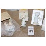 Precious Moments Porcelain Items: 3 - "Love Goes on Forever" 1979, "To a Very Special Mom & Dad" 1993, "May Only Good Things Come Your Way" 1990 - all in original boxes