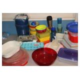 Variety of Plastic/Tupperware Containers - Bowls, Cannisters, Egg Carrier, Divid Dish, Plates, Containers etc.