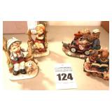 2 Humble Style  Porcelain Figurines & 2 Young Bear Figurines from Berry Hill Bears