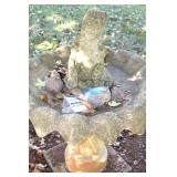 Concrete Bird Bath with additional yard items      45"x31"                              **Buyer Bring Help to Remove - Heavy