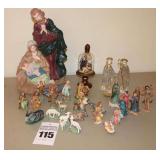 Nativity items: Large Statue, Globed Holy Family, Glass Holy Family, Ceramic nativity set etc.