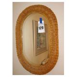 Oval Wicker Wall Mirror  27"x20"