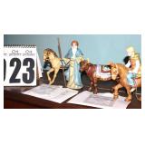 Bradford Exchange Thomas Kinkade Hawthorne Village Nativity "Star of Hope" Collection: 4 Characters -    Follow Yonder Star (A1595), Faithful Cow (A155), Silent Praise (A0049), & Faithful Horse (A0049