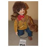 Ashton Drake "Davy Crockett" - Born to Be Famous Collection - 14" on stand by Edwin Knowles 1991 numbered 10584D