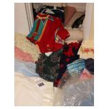 Large Variety of Blankets, Throws, Wraps some electric      **Buyer Bring Boxes to Remove from Closet