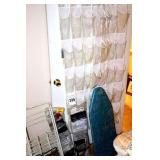 2 Over the Door Shoe holders, Iron, Iron Board, 2 closet shoe racks, & 3 tier storage cart (needs to be put together)