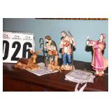 Bradford Exchange Thomas Kinkade Hawthorne Village Nativity "Star of Hope" Collection: 4 - Characters - Keeper of the Inn (A0342), Lighting the Night (A0342), Ever Faithful Shephard (E5751), & Faithfu