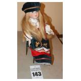 Vintage Seymour Mann Connoisseur Porcelain Collector Doll - "Megan" on Metal/tile chair
