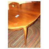 Vintage Wood Kitchen Table with one leaf     29"x(69" leaf in)x42"  - 58" no leaf                                       **Matchinig Lots #247,248, &250