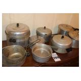 Variety of Pots, Pans, and 2 pressure cookers