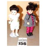 2 Marie Osmond Porcelain Collector Doll on Stands: Toddler & Fashion signed