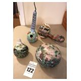 4 Hand Painted Gourds