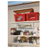 Variety of items on Shelf: Hanging shelfs, air freshener, bulbs, shades for mini lamps and additional items                                               **Buyer bring Boxes to remove items from shelv
