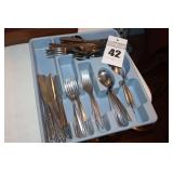 Vintage 1847 Rogers Brothers Stainless Flatware in plastic divider some additional piece