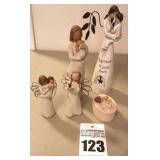 Variety of Willow Tree Figurines - and Lidded Box