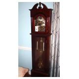 Vintage Tempus Fugit Grandfather Clock with key, 2 weights & Large Pendulum  77"x19"8"                          **Buyer will need to bring help to move