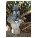 Concrete Stand with Glass top (29") & Concrete Yard decoration