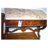 Antique Victorian Style Writing Console Table with Marble Top and front drawer    32"x39"x20"