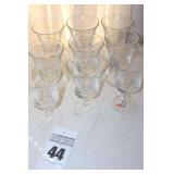 9 Fostoria "Century" clear Water Goblets                                          Matching Lots #43,45, 46 & 47