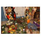 Variety of Fall/Halloween Items Wreaths, Pumpkins Scarcrows etc.