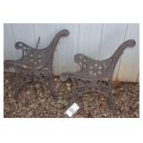 2 Cast Iron Bench Frames (need new wood slats)
