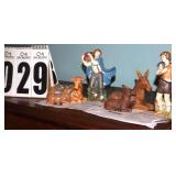 Bradford Exchange Thomas Kinkade Hawthorne Village Nativity "Star of Hope" Collection: 4 Characters -    Caring For Her Young (A0283), Dutiful Peasant (A0283), Watching Over Her Young (A0503), & Devot