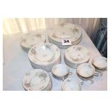 Theodore Haviland China Made in New York "Apple Blossom": 8 Dinner Plates, 8 Salad Plates, 8 Dessert Plates, 8 Bowls, 8 Saucers, & 8 Cups
