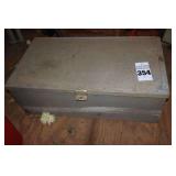Aluminum Tool Box with inside shelf, 2 Testers & variety of hand tools (staple gun, plyers, etc.)